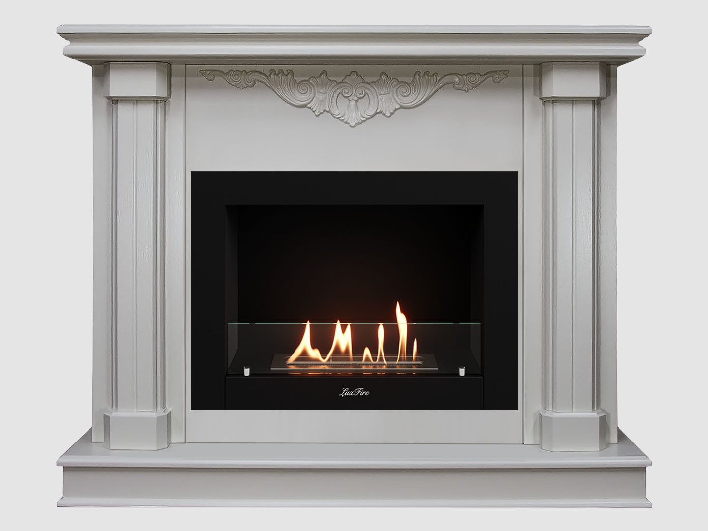 Каминный портал МДФ "Лукас 1080" с биокамином Lux Fire "Фаер Бокс 2-25.5" (белый) Каминный портал МДФ "Лукас 1080" с биокамином Lux Fire "Фаер Бокс 2-25.5" (белый) по цене 71 100 руб.