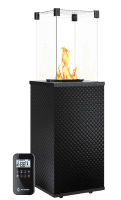 Газовый нагреватель Kratki PATIO Mini/G31/37Mbar/CZ/P, стекло, черное тиснение, с пультом управления