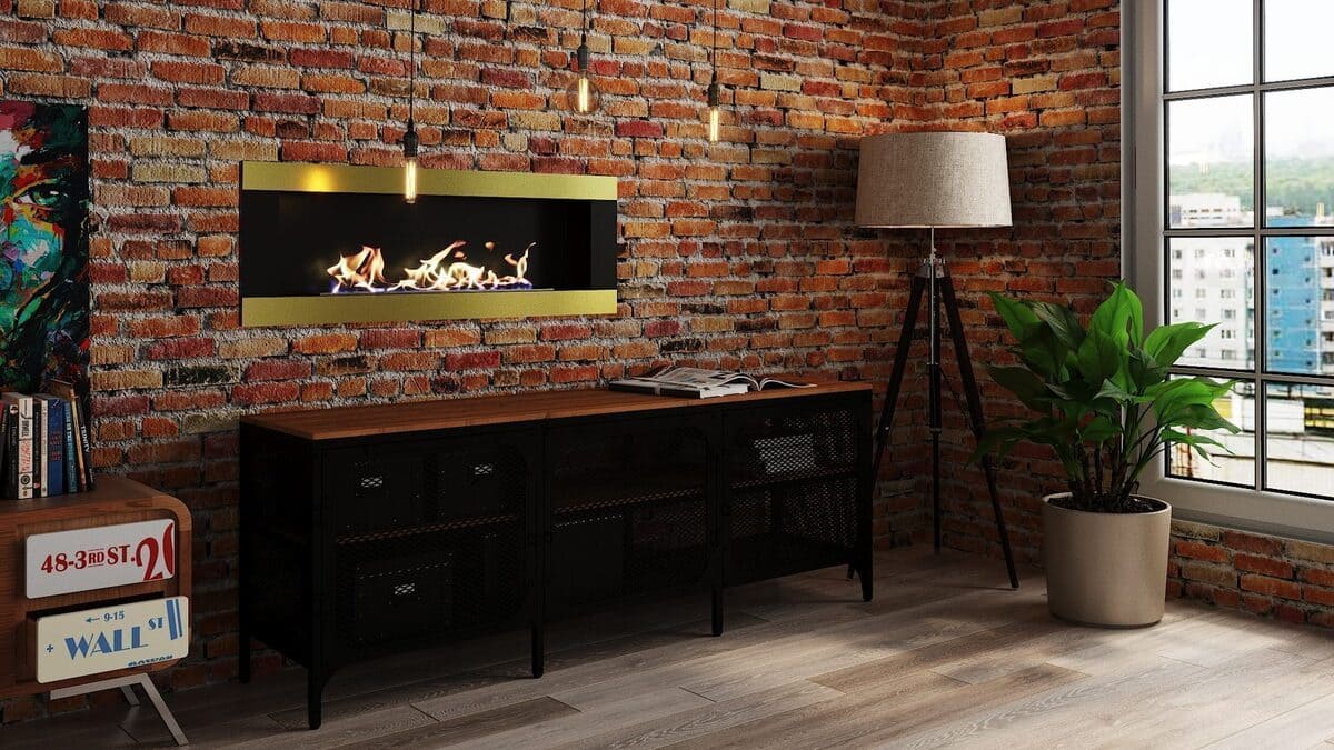 Биокамин "Русский огонь" Голд 1100N настенный с защитным и декоративным стеклом по цене 51 100 руб.