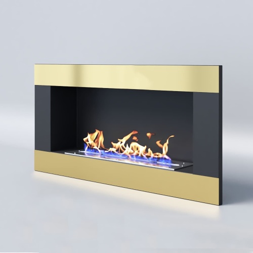 Биокамин "Русский огонь" Голд 900V встраиваемый с декоративным стеклом (стемалитом)