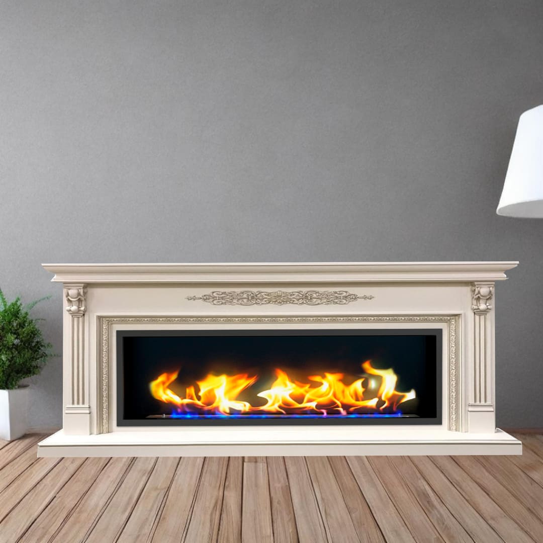 Биокамин в линейном портале "Русский огонь" Джоконда с защитным и декоративным стеклом по цене 111 450 руб.