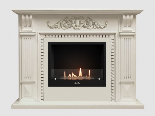 Каминный портал МДФ "Белфаст Люкс 1550" с биокамином Lux Fire "Фаер Бокс 1-30" (белый) Каминный портал МДФ "Белфаст Люкс 1550" с биокамином Lux Fire "Фаер Бокс 1-30" (белый)