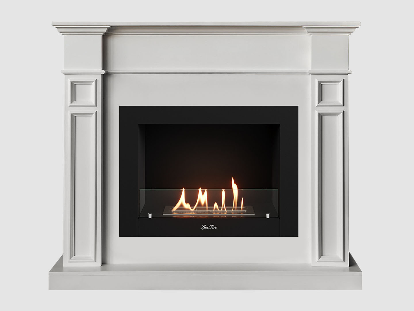 Каминный портал МДФ "Бертино 1240" с биокамином Lux Fire "Фаер Бокс 2 - 30" (белый) Каминный портал МДФ "Бертино 1240" с биокамином Lux Fire "Фаер Бокс 2 - 30" (белый) по цене 82 100 руб.