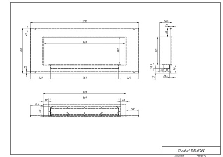 Биокамин "Русский огонь" Голд 1200V встраиваемый с защитным стеклом по цене 47 250 руб.