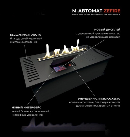 Автоматический биокамин ZeFire M 800 шлифованный с ДУ по цене 315 000 руб.